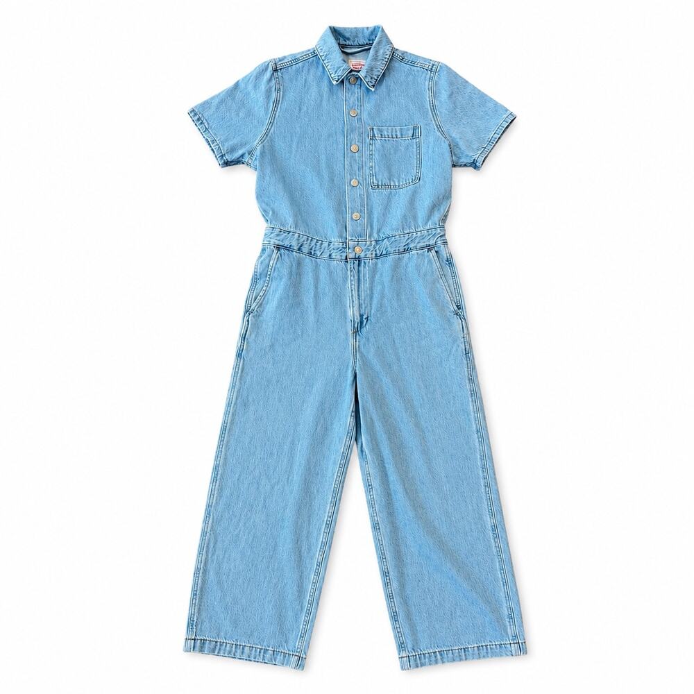 Levi’s Short Sleeve Heritage Jumpsuit Light Wash Denim Women’s Size Small